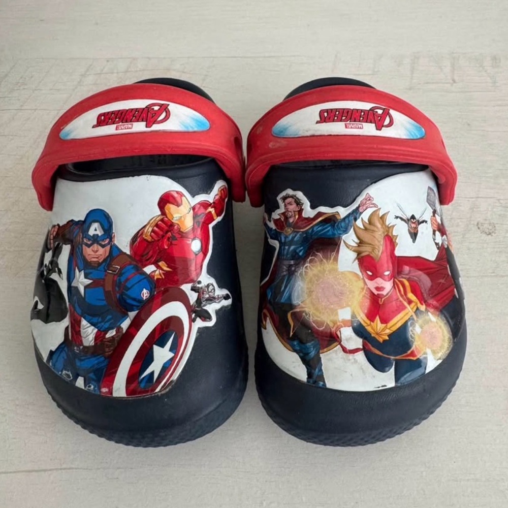 CROCS Kids Black Clog with Red Strap Accent